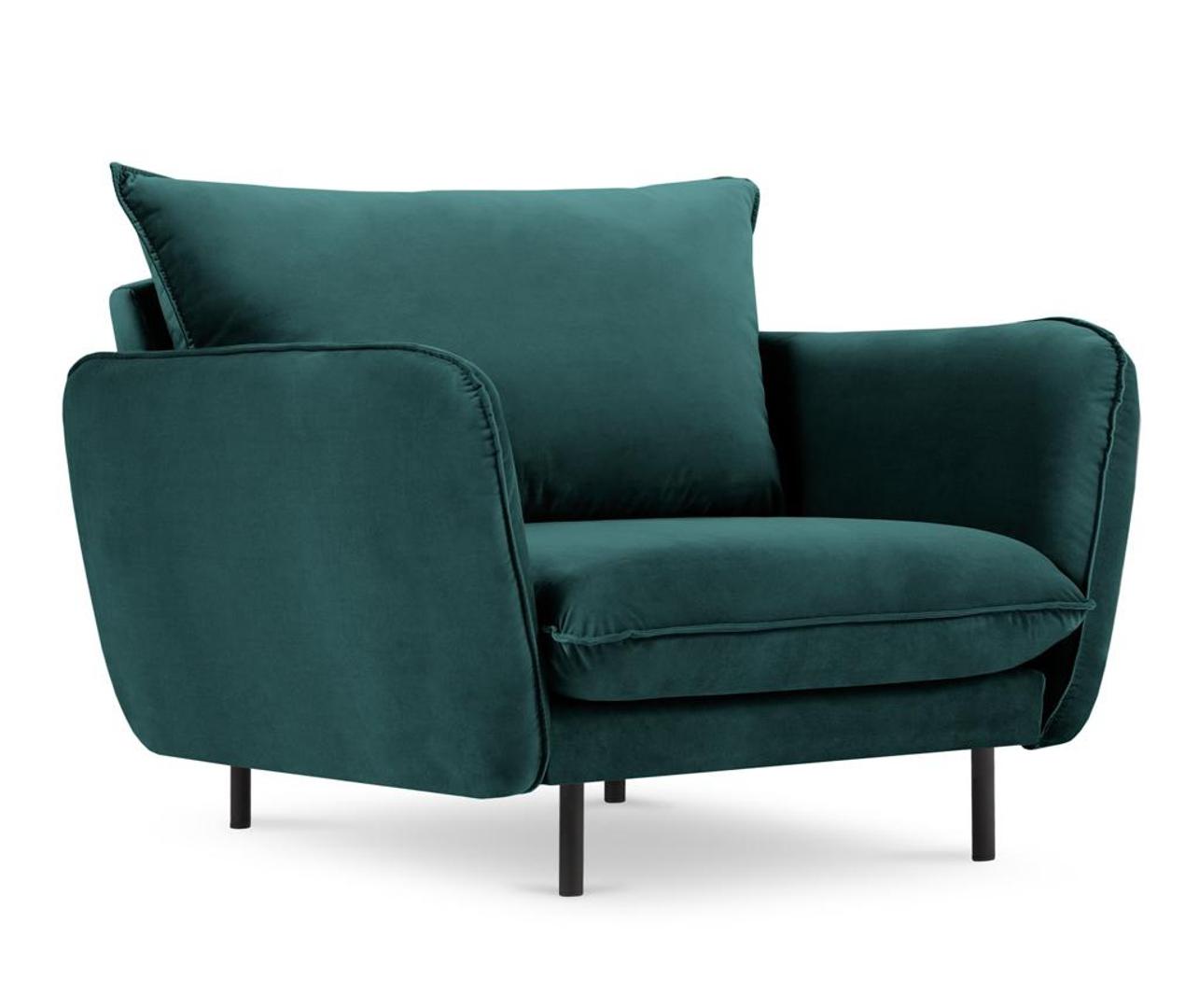 Raskošna fotelja ujedinjuje dva trenda - tamno-zelenu boju i baršunastu tkaninu. Snižena je u web shopu Vivre.hr s 7395 kuna na 3400 kn
